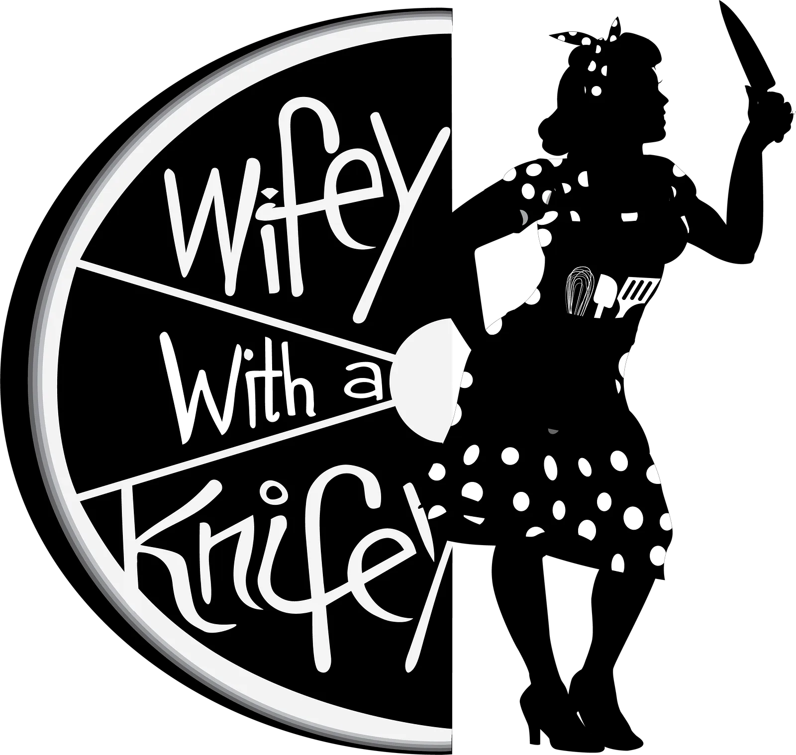 One-colour version of the primary logo, mascot and lime rendered in solid black